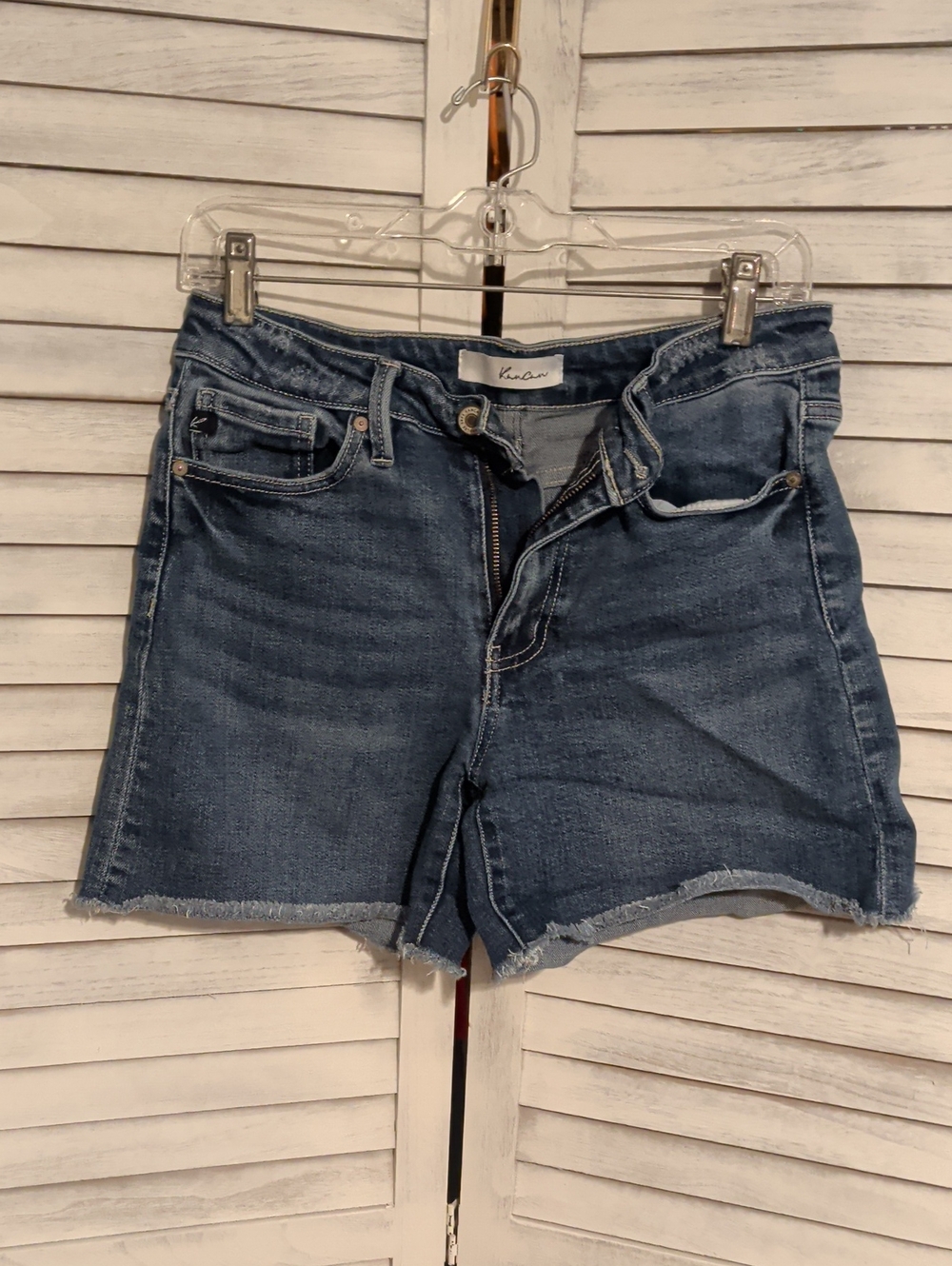 KanCan Dark Blue Distressed Denim Cutoff Shorts